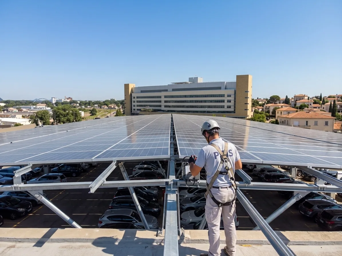 Ombrière solaire à Montpellier